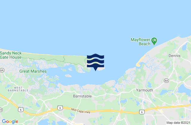 Karte der Gezeiten Barnstable Harbor Beach Point, United States