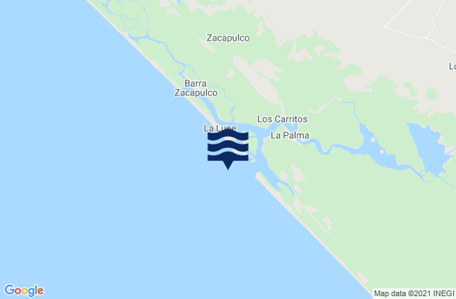Karte der Gezeiten Barra Zacapulco, Mexico