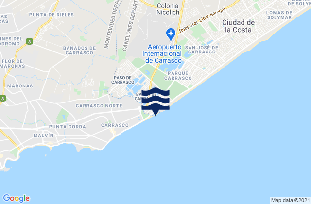 Karte der Gezeiten Barra de Carrasco, Uruguay