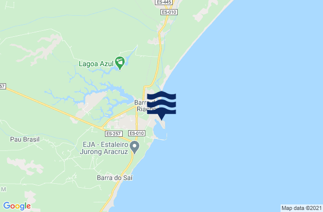 Karte der Gezeiten Barra do Riacho, Brazil