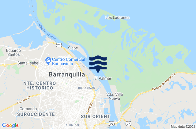 Karte der Gezeiten Barranquilla, Colombia