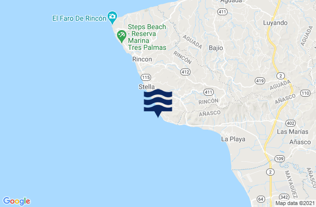 Karte der Gezeiten Barrero Barrio, Puerto Rico