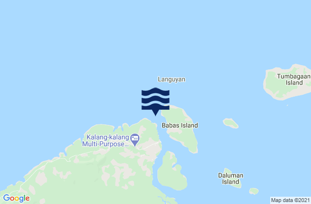 Karte der Gezeiten Basbas Channel (Tawitawi Island), Philippines