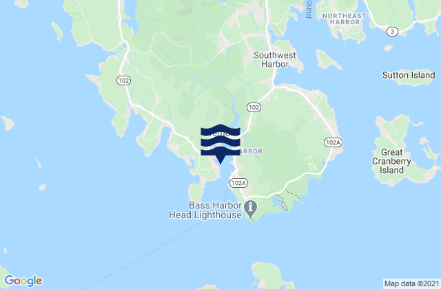 Karte der Gezeiten Bass Harbor, United States