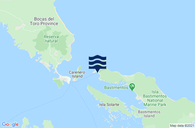 Karte der Gezeiten Bastimentos, Panama