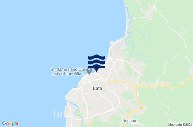 Karte der Gezeiten Bata Bay Rio Muni, Equatorial Guinea