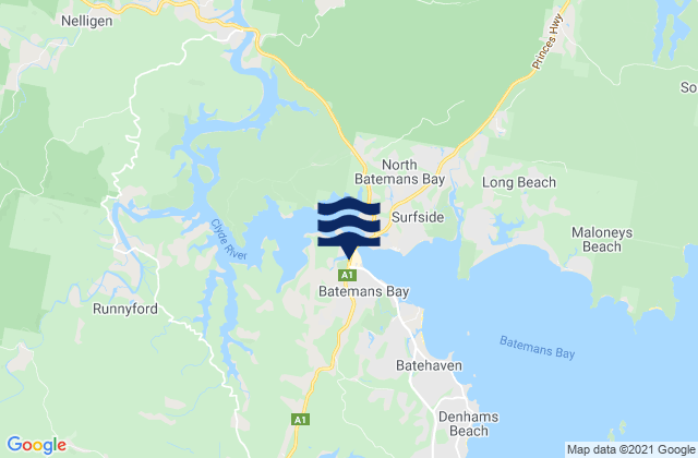 Karte der Gezeiten Batemans Bay, Australia