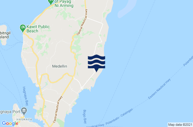 Karte der Gezeiten Bateria, Philippines