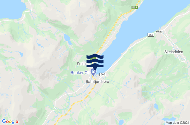 Karte der Gezeiten Batnfjordsøra, Norway