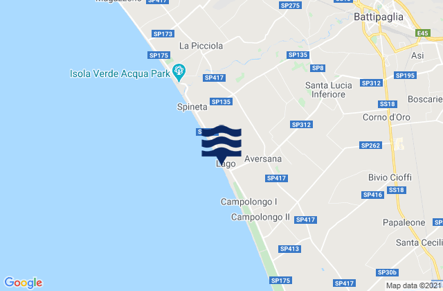Karte der Gezeiten Battipaglia, Italy