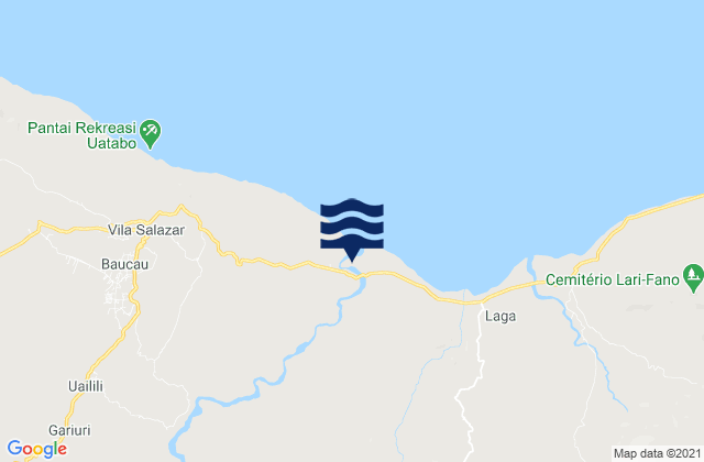 Karte der Gezeiten Baucau, Timor Leste