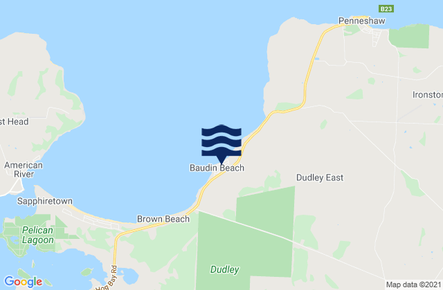 Karte der Gezeiten Baudin Beach, Australia