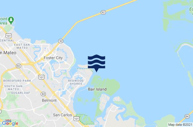 Karte der Gezeiten Bay Slough (East End), United States
