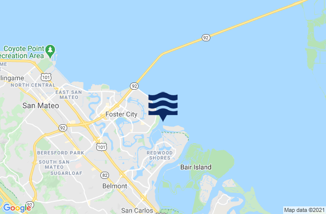 Karte der Gezeiten Bay Slough (West End), United States