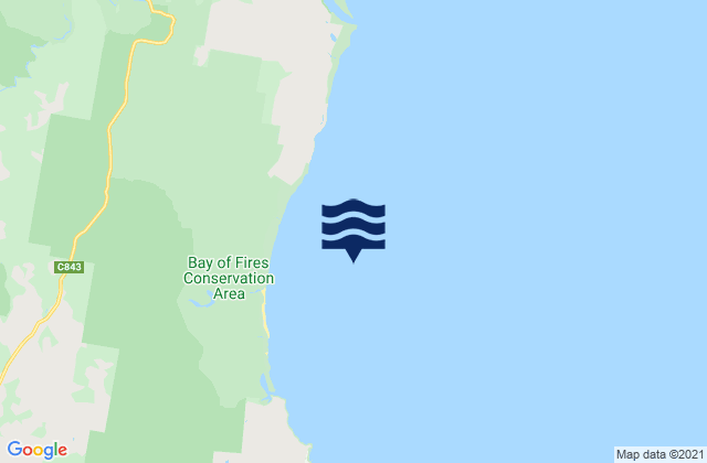 Karte der Gezeiten Bay of Fires, Australia