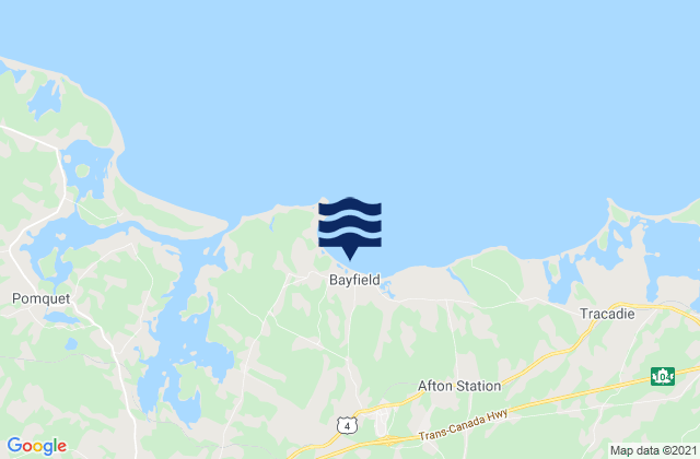 Karte der Gezeiten Bayfield Beach, Canada