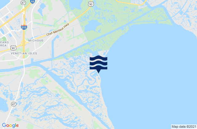 Karte der Gezeiten Bayou Bienvenue, United States