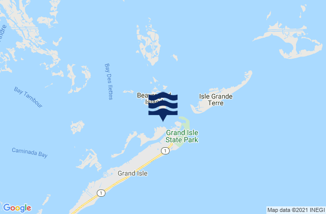 Karte der Gezeiten Bayou Rigaud (Grand Isle), United States
