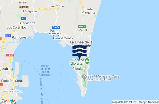 Karte der Gezeiten Bayside Marina, Gibraltar