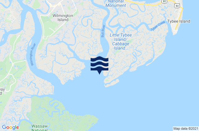 Karte der Gezeiten Beach Hammock, United States