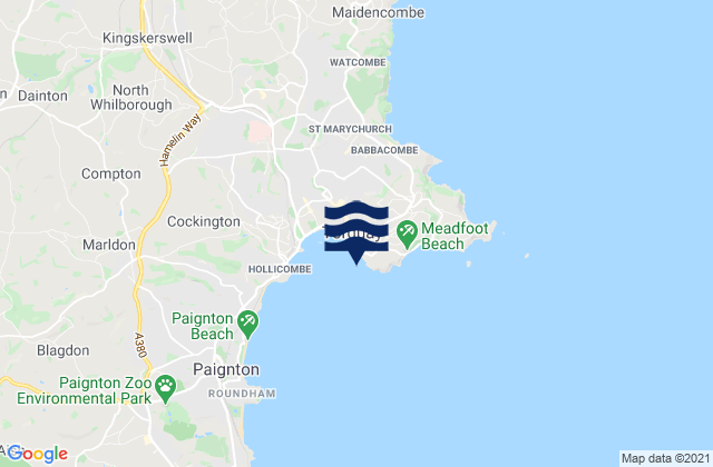Karte der Gezeiten Beacon Cove Beach, United Kingdom