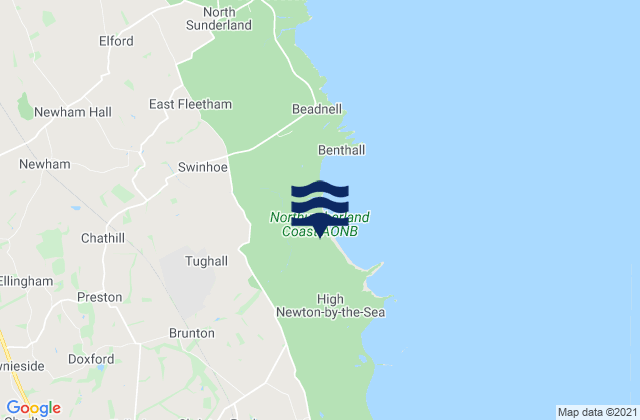 Karte der Gezeiten Beadnell Bay, United Kingdom