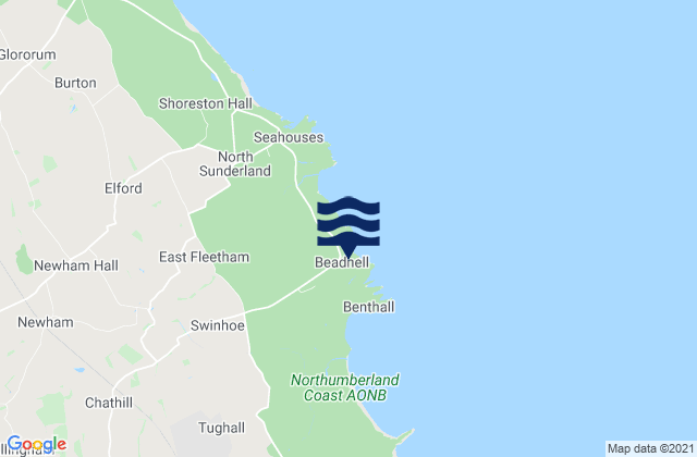 Karte der Gezeiten Beadnell, United Kingdom
