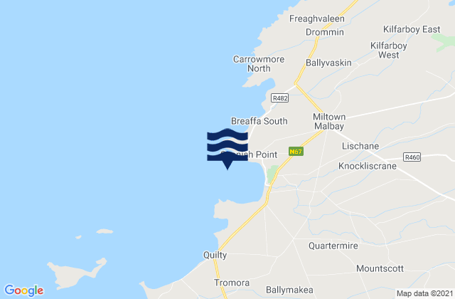 Karte der Gezeiten Bealaclugga Bay, Ireland
