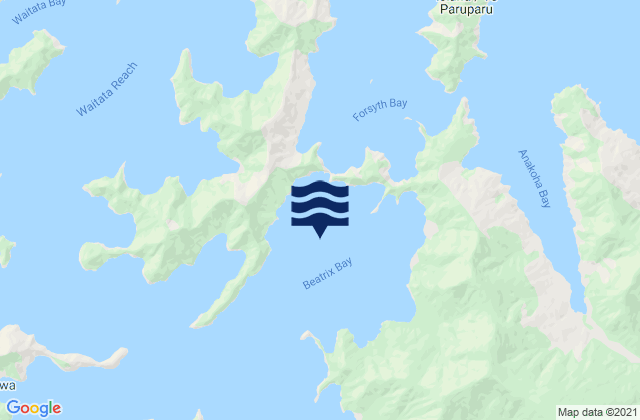 Karte der Gezeiten Beatrix Bay, New Zealand