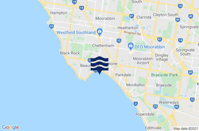 Karte der Gezeiten Beaumaris Bay, Australia