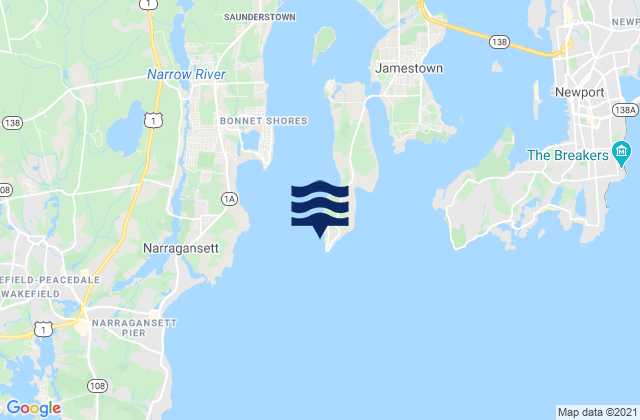 Karte der Gezeiten Beavertail Point, United States