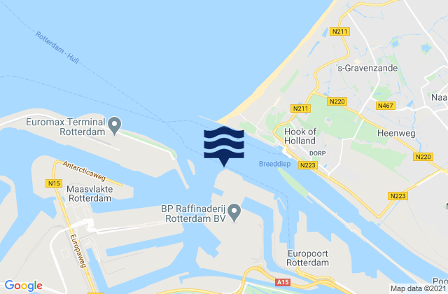 Karte der Gezeiten Beerkanaal, Netherlands