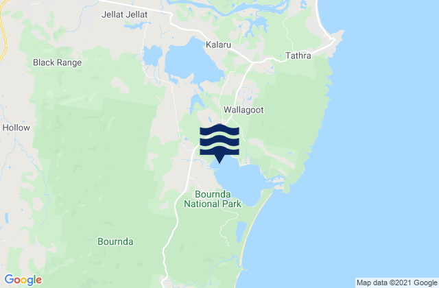 Karte der Gezeiten Bega, Australia