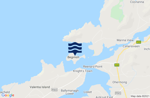 Karte der Gezeiten Beginish Island, Ireland