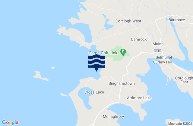 Karte der Gezeiten Belderra Strand, Ireland