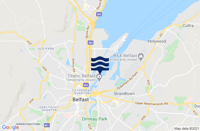 Karte der Gezeiten Belfast, United Kingdom