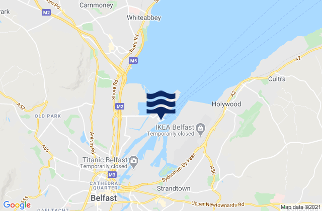 Karte der Gezeiten Belfast Port, United Kingdom