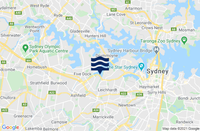 Karte der Gezeiten Belfield, Australia