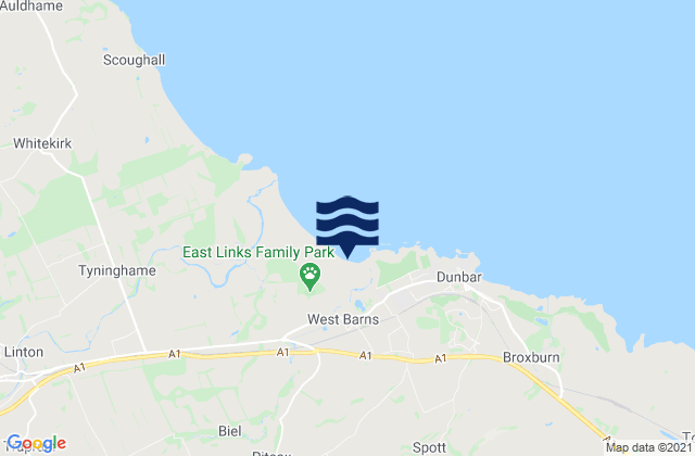 Karte der Gezeiten Belhaven Bay Beach, United Kingdom