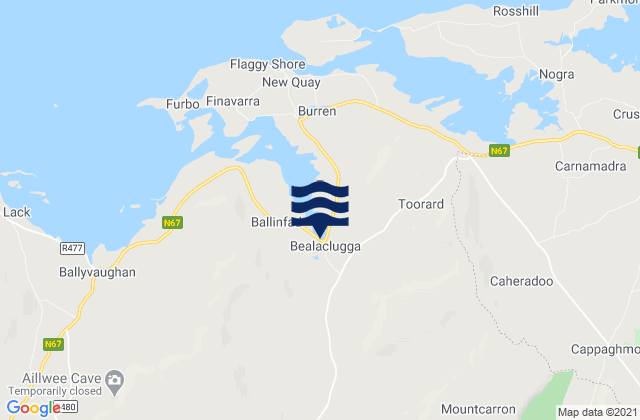 Karte der Gezeiten Bell Harbour, Ireland