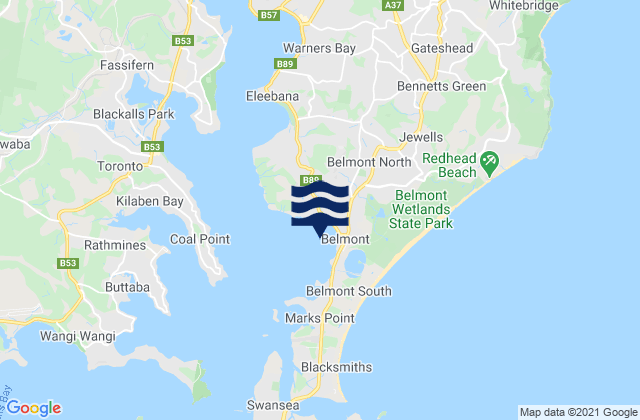 Karte der Gezeiten Belmont Bay, Australia