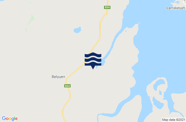 Karte der Gezeiten Belyuen, Australia
