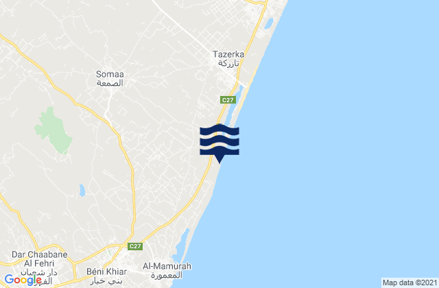Karte der Gezeiten Beni Khiar, Tunisia