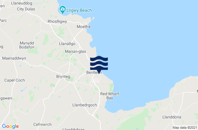 Karte der Gezeiten Benllech Bay, United Kingdom