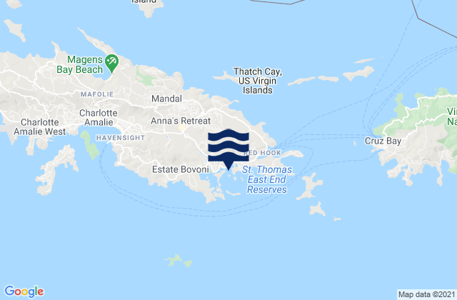 Karte der Gezeiten Benner Bay, Saint Thomas, U.S. Virgin Islands