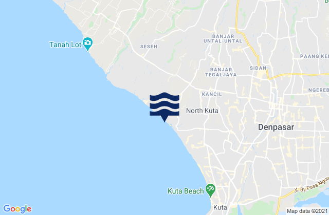 Karte der Gezeiten Berawa Beach, Indonesia