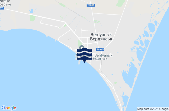 Karte der Gezeiten Berdyansk, Ukraine