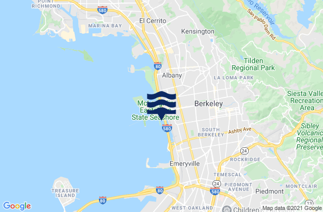 Karte der Gezeiten Berkeley, United States