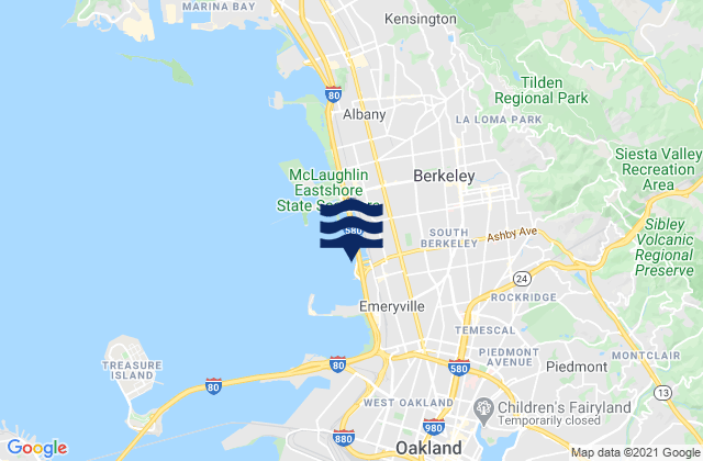 Karte der Gezeiten Berkeley Yacht Harbor .9 mi S, United States