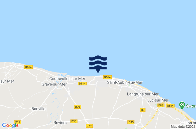 Karte der Gezeiten Bernières-sur-Mer, France